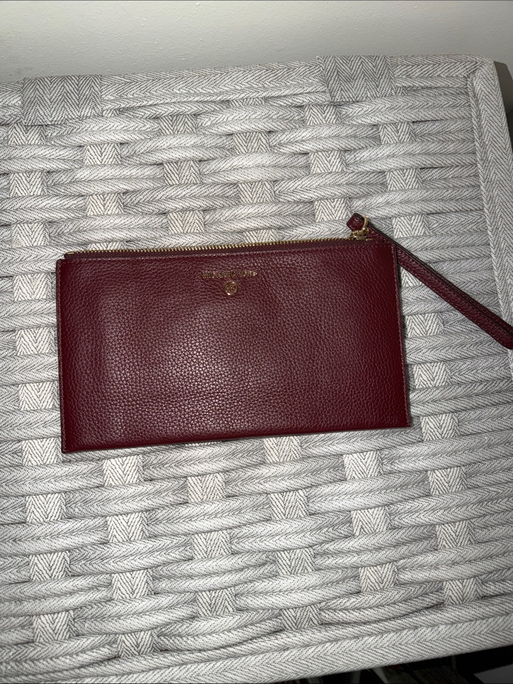 Michael Kors Deep Red Leather Wristlet